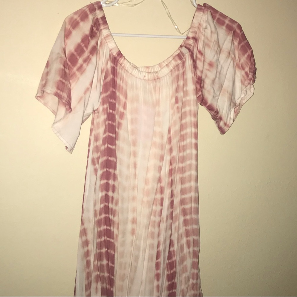 Off shoulder tie dye dress